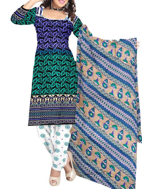 multi colored cotton unstitched suit - 11496455 - Very Small Image - 1