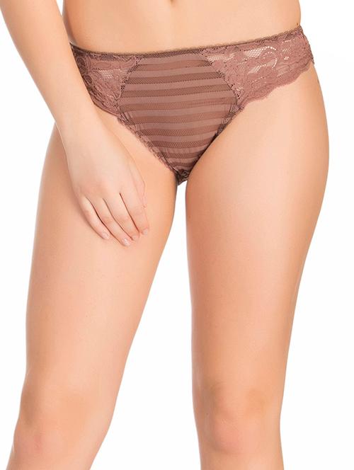 brown nylon bikini panty - 11497356 - Very Small Image - 1