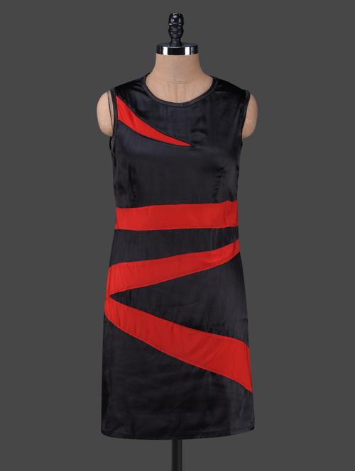 black & red color block bodycon dress - 1150067 - Very Small Image - 1
