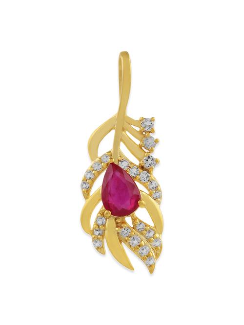 gold 925 sterling silver ruby & topaz pendant - 11501880 - Very Small Image - 1