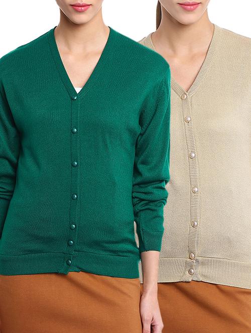 set of 2 multi color woolen cardigan - 11504483 - Very Small Image - 1