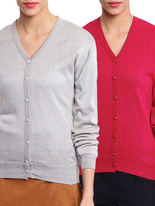 set of 2 multi colored woolen cardigan - 11504492 - Very Small Image - 1