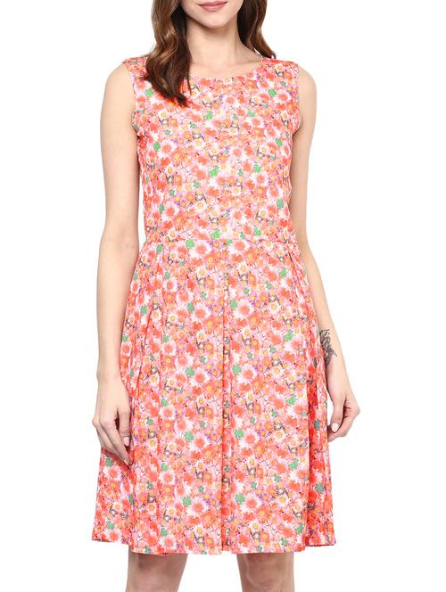 floral pleated fit and flare dress - 11504527 - Very Small Image - 1