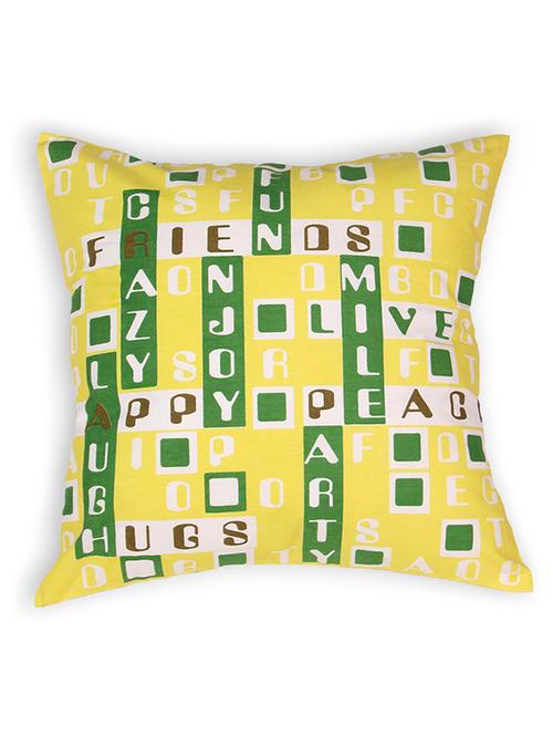 house this gaming-four across 100% cotton cushion cover - green - 11504591 - Very Small Image - 1