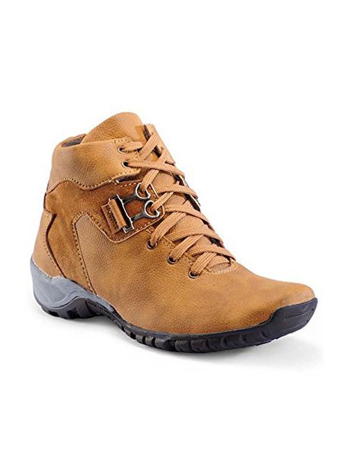 beige leatherette low ankle boots - 11506928 - Very Small Image - 1