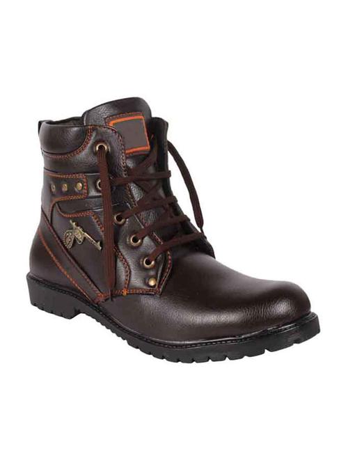 brown leatherette high ankle boot - 11506929 - Very Small Image - 1