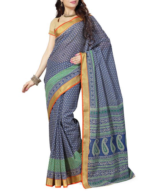multi colored cotton saree with blouse - 11506954 - Very Small Image - 1