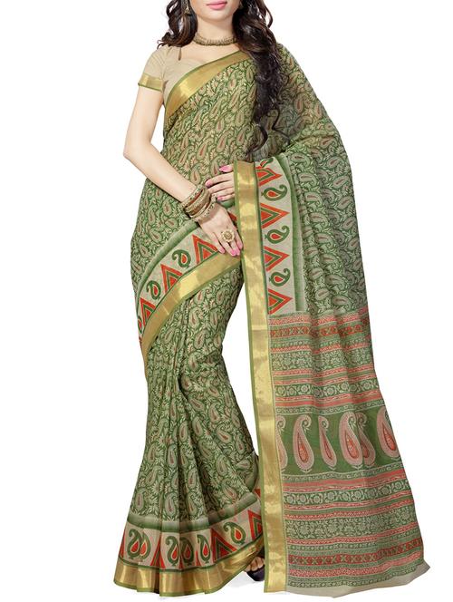 multi colored cotton saree with blouse - 11506956 - Very Small Image - 1