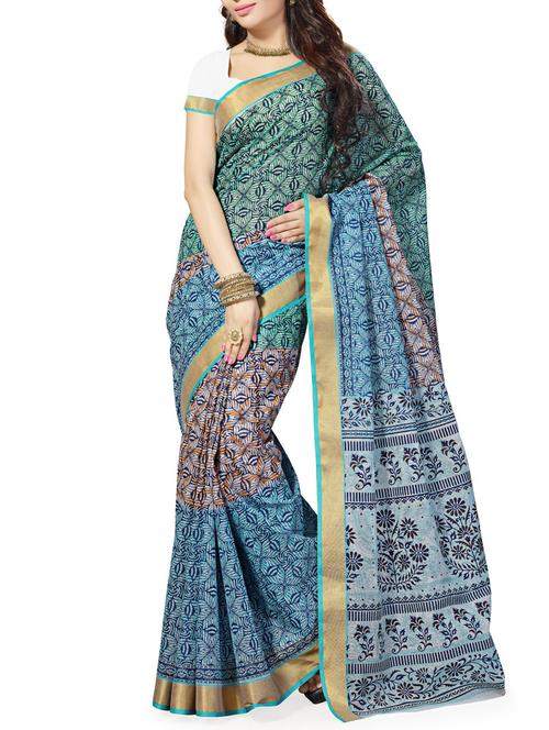 multi colored cotton saree with blouse - 11506958 - Very Small Image - 1