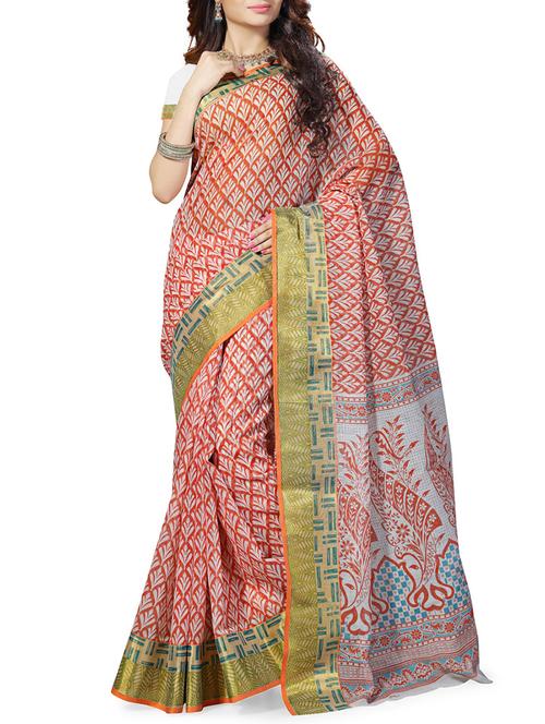 multi colored cotton saree with blouse - 11506968 - Very Small Image - 1
