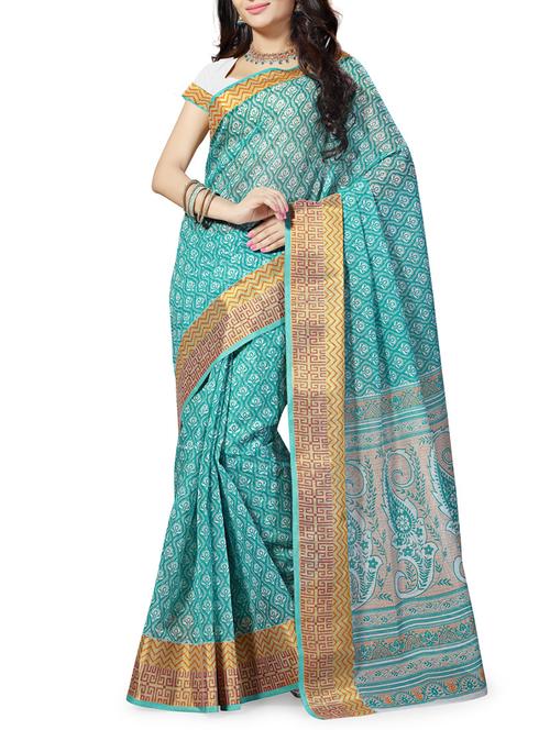 multi colored cotton saree with blouse - 11506972 - Very Small Image - 1