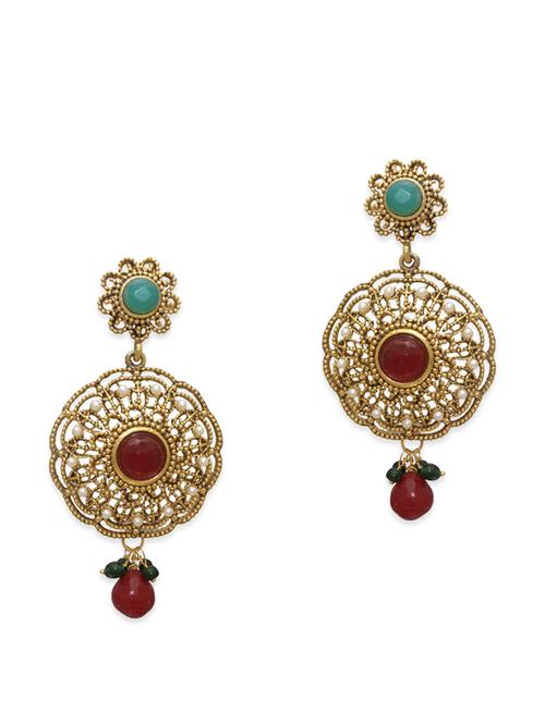 multicolored embellished zinc drop earrings - 11509059 - Very Small Image - 1