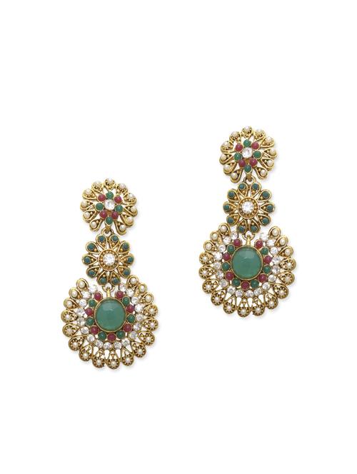 multicolored embellished zinc dangler earrings - 11509061 - Very Small Image - 1