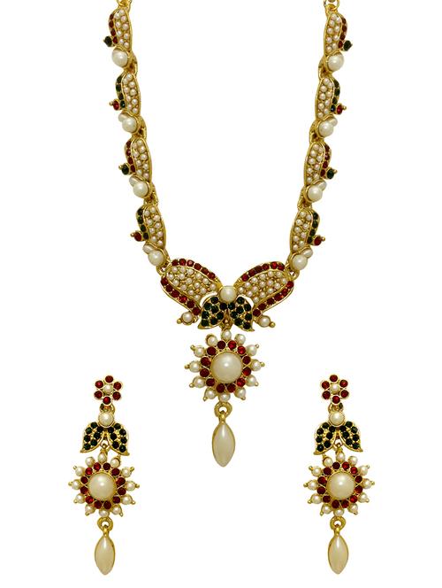 marron green zinc necklace - 11510123 - Very Small Image - 1