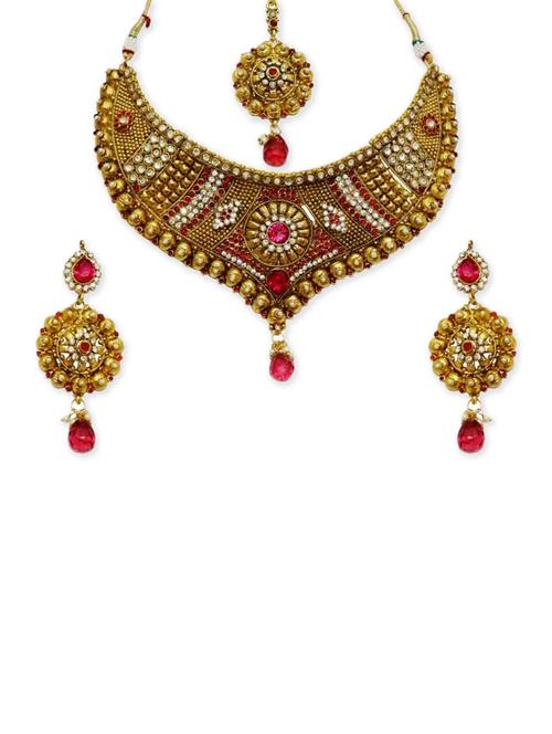multi colored zinc choker bridal necklace - 11510128 - Very Small Image - 1