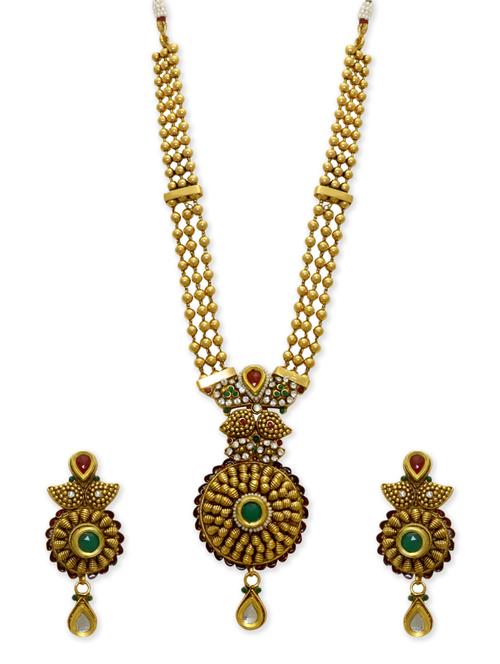 multi colored zinc designer wedding wear necklace - 11510131 - Very Small Image - 1