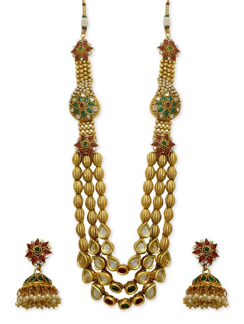 multi colored zinc rajwadi necklace - 11510133 - Very Small Image - 1