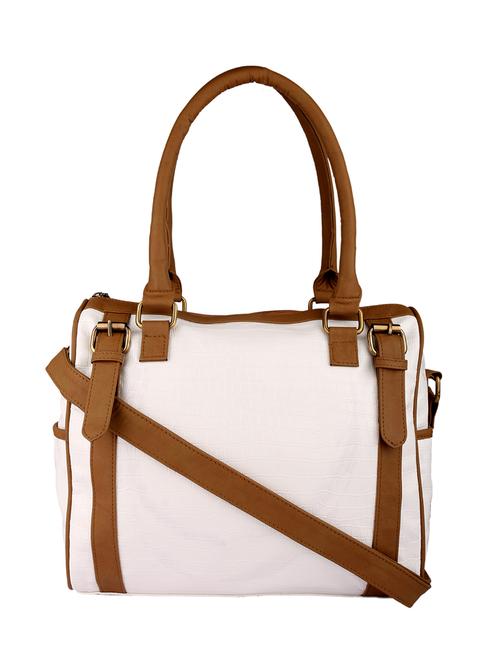 white and brown leatherette handbag - 11512620 - Very Small Image - 1