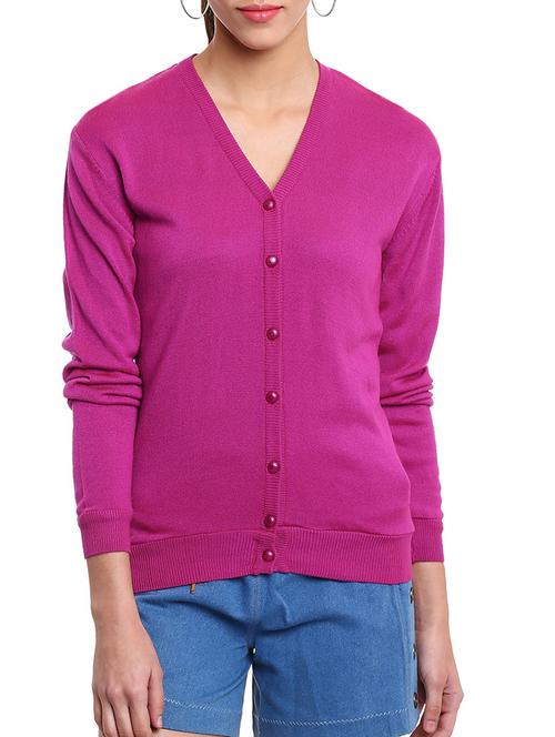 pink wool cardigan - 11513143 - Very Small Image - 1