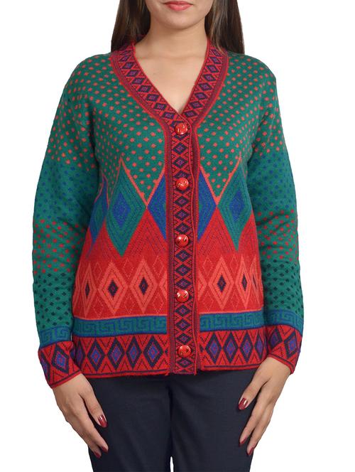 multi colored woolen cardigan - 11513147 - Very Small Image - 1
