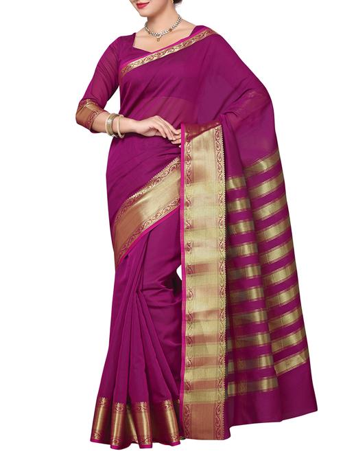 pink cotton saree with blouse - 11515796 - Very Small Image - 1