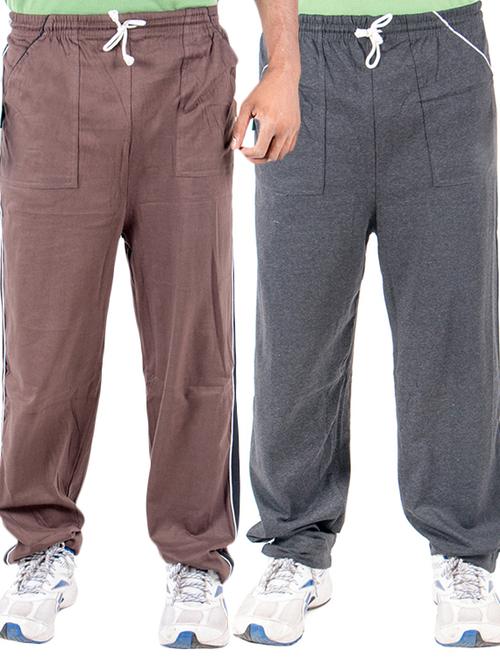 multi colored cotton full length track pant - 11517661 - Very Small Image - 1