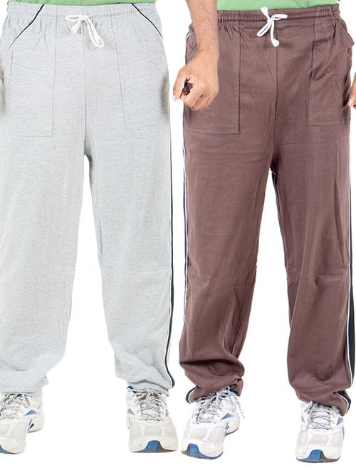 multi colored cotton full length track pant - 11517663 - Very Small Image - 1