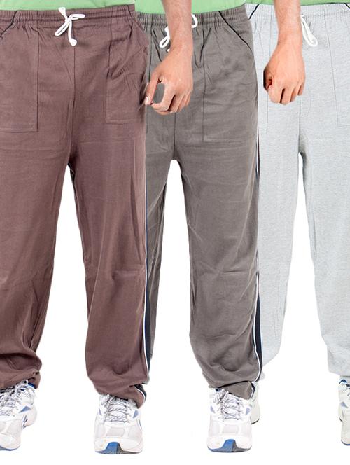 multi colored cotton full length track pant - 11517704 - Very Small Image - 1