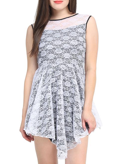multi colored lace asymmetric dress - 11519449 - Very Small Image - 1