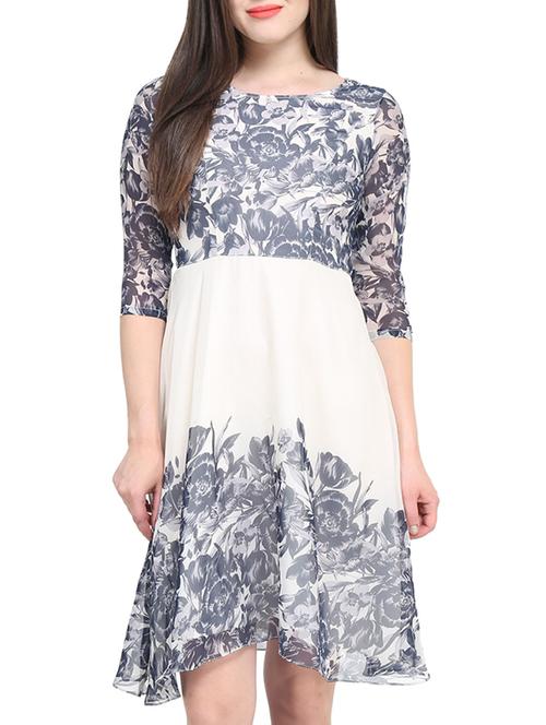 floral asymmetric hem a-line dress - 11519465 - Very Small Image - 1