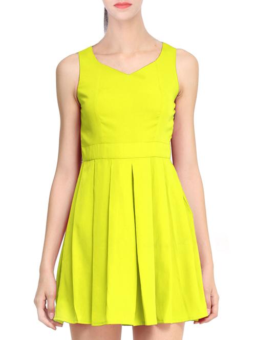 pleated cut out back a-line dress - 11519474 - Very Small Image - 1