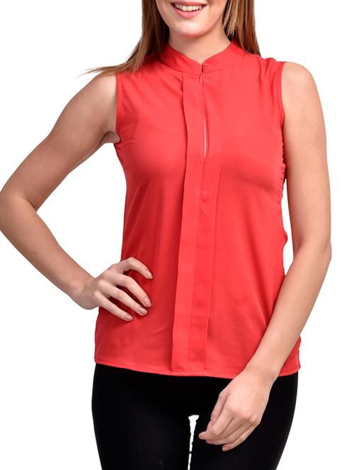 red polyester regular top - 11519498 - Very Small Image - 1