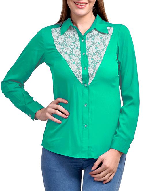 green polyester regular shirt - 11519523 - Very Small Image - 1