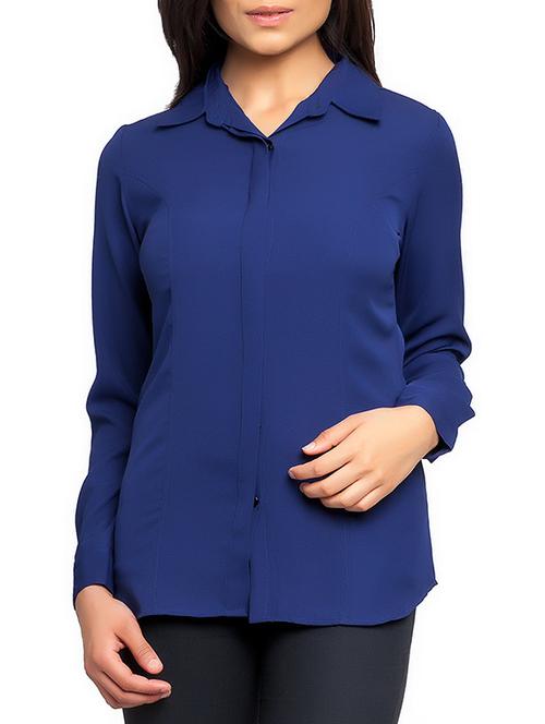 concealed placket long sleeved shirt - 11519912 - Very Small Image - 1