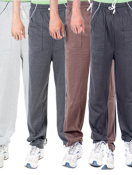 multi colored cotton full length track pant - 11520510 - Very Small Image - 1