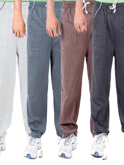 multi colored cotton full length track pant - 11520521 - Very Small Image - 1