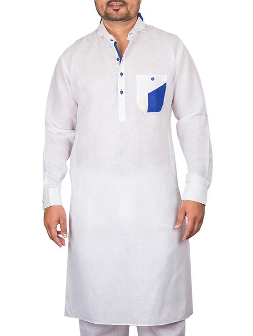 solid white cotton kurta - 11521842 - Very Small Image - 1