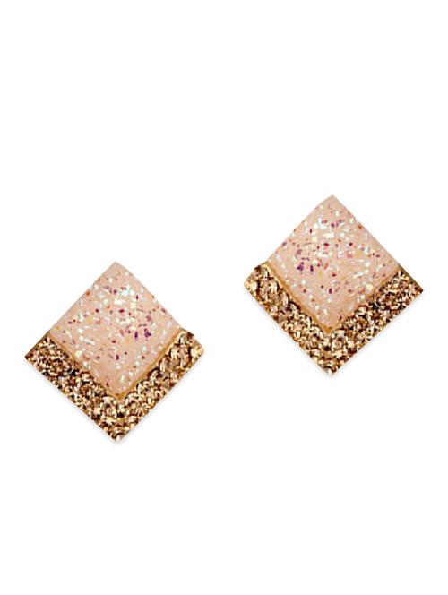 beige color, metal alloy studs earrings - 11522491 - Very Small Image - 1