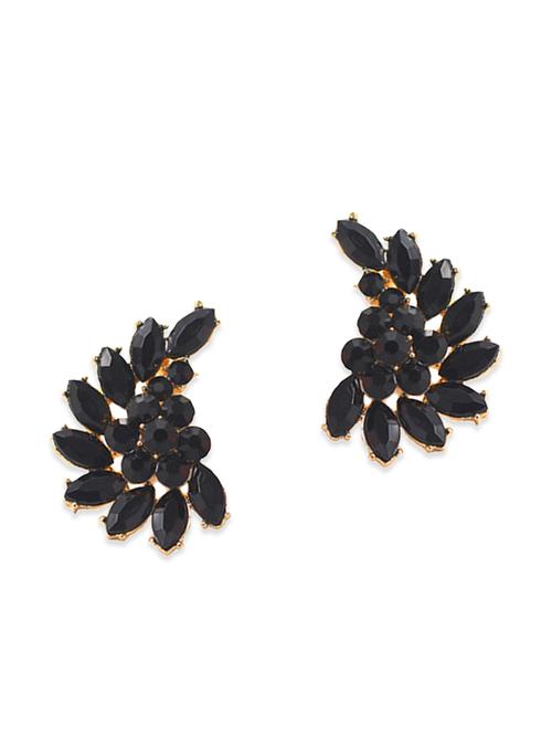 black color, metal alloy stud earrings - 11522500 - Very Small Image - 1
