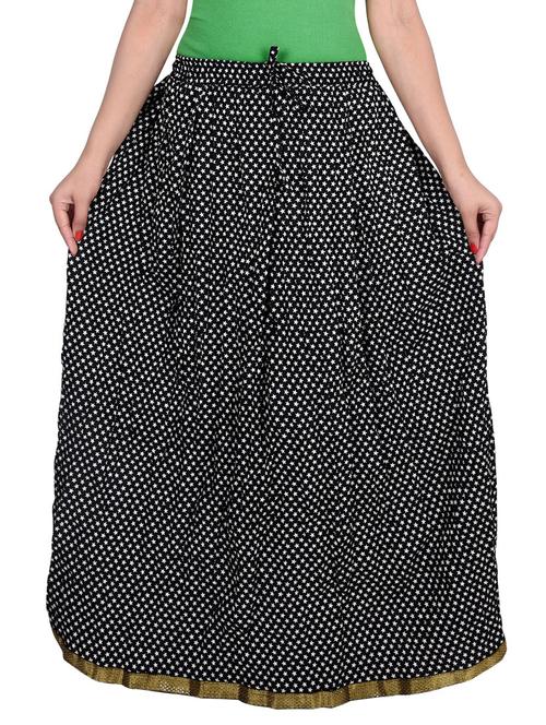 black color, cotton flared skirt - 11522530 - Very Small Image - 1