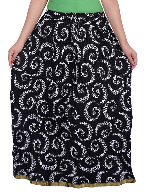 black color, cotton flared skirt - 11522531 - Very Small Image - 1
