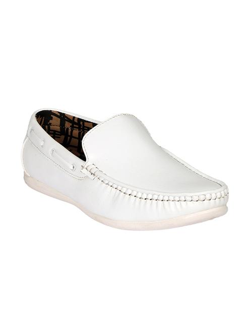 solid white faux leather loafers - 11524661 - Very Small Image - 1