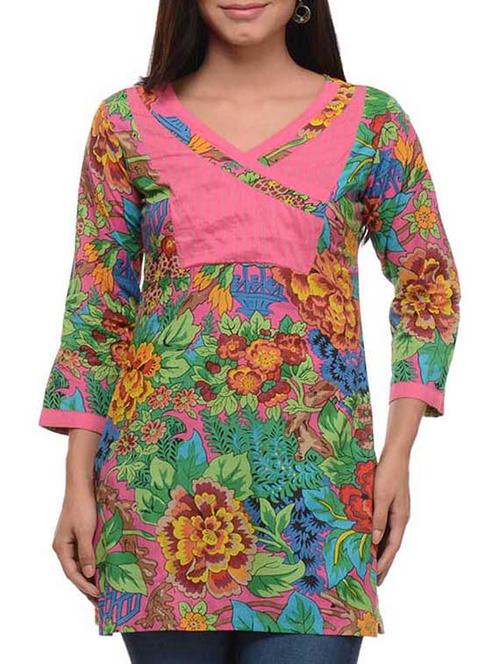 multi colored cotton printed kurti - 11529564 - Very Small Image - 1