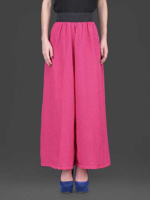 dots printed poly crepe palazzos - 1152963 - Very Small Image - 1
