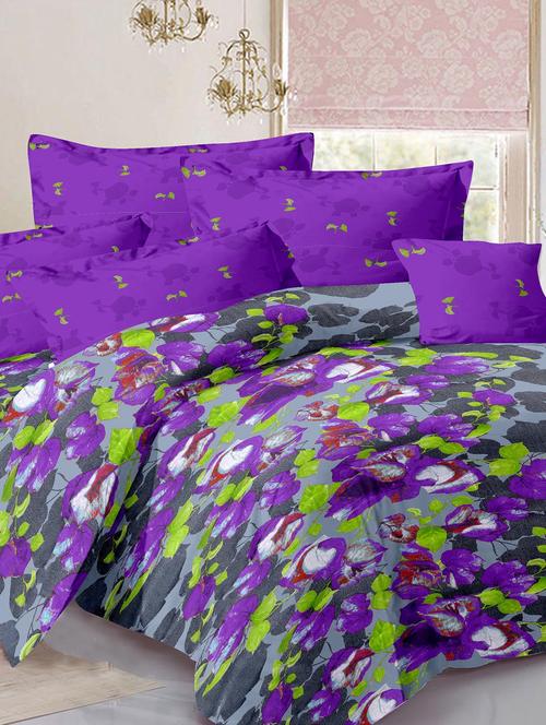 cotton floral multi double bedsheet with 2 pillow covers - 11530506 - Very Small Image - 1