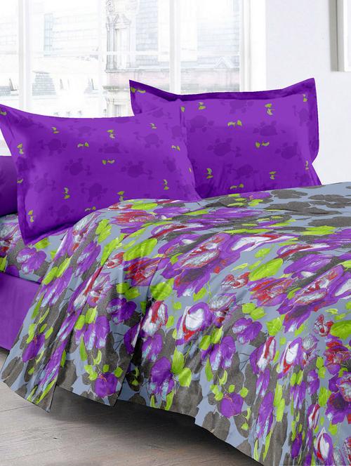 cotton floral multi double bedsheet with 2 pillow covers - 11530538 - Very Small Image - 1