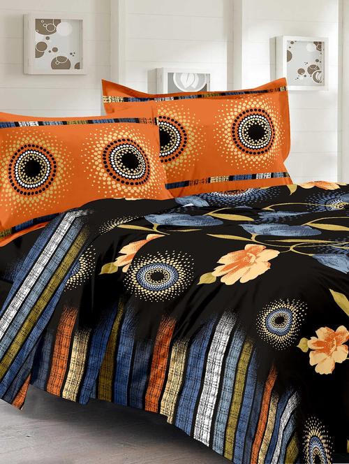 cotton floral multi double bedsheet with 2 pillow covers - 11530562 - Very Small Image - 1