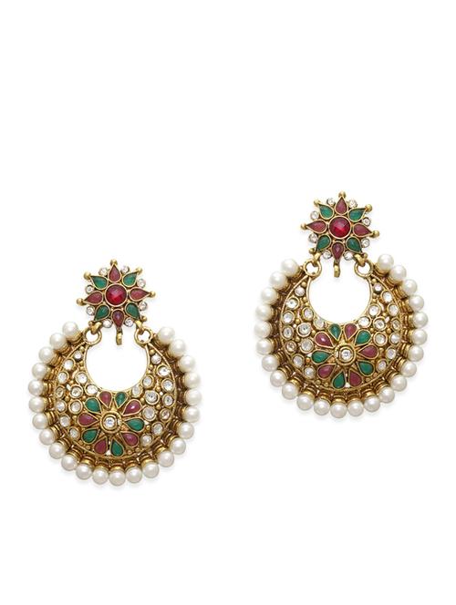 multi colored chandbali earrings - 11530645 - Very Small Image - 1