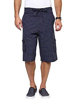 blue cotton checked three - fourth - 11530903 - Very Small Image - 1
