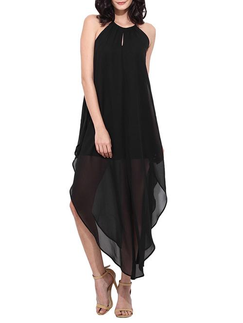 halter neck asymmetric dress - 11532384 - Very Small Image - 1